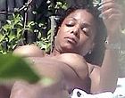 Janet Jackson sunbathes totally nude videos