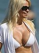 Pamela Anderson big boobs in white tiny bikini pics