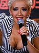 Christina Aguilera cleavage at news conference pics