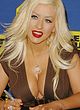 Christina Aguilera pregnant showing deep cleavage pics