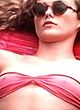 Keri Russell hard nipples under pink bikini pics
