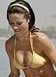 Natalie Pinkham in yellow bikini on water skis pics