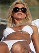 Victoria Silvstedt flashes pussy in seethru thong pics