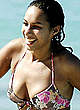 Leona Lewis big cleavage in wet bikini pics