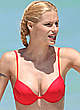 Michelle Hunziker in red bikini on the beach pics