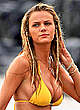 Brooklyn Decker deep cleavage in yellow bikini pics