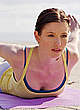 Chyler Leigh doing yoga on the beach pics