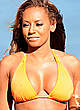 Melanie Brown deep cleavage in yellow bikini pics