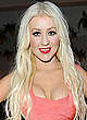 Christina Aguilera deep cleavage in pink dress pics