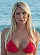 Brooke Hogan in red bikini shows cleavage pics