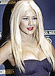 Christina Aguilera cleavage at press conference pics