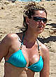 Claire Sweeney sexy in blue bikini on a beach pics