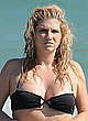 Kesha Sebert in black bikini on the beach pics
