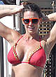 Danielle Lloyd caught pregnant in red bikini pics