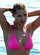 Michelle Hunziker paparazzi seethru bikini shots pics