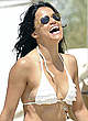 Michelle Rodriguez in white bikini top candids pics