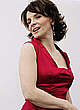 Juliette Binoche posing in red dress photoshoot pics