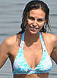 Ines Sastre in blue bikini on the beach pics