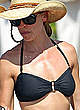 Hilary Swank black bikini on the beach pics