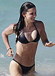 Courteney Cox huge breasts in a black bikini pics