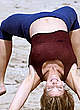Stephanie Seymour sexy doing gym on the beach pics