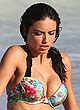 Adriana Lima wearing bikini on a beach pics