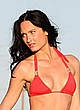 Monique Weingart sexy in red bikini on a beach pics