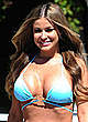 Carmen Electra in blue bikini poolside shots pics