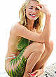 Yvonne Strahovski naked but covered body art set pics