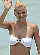 Michelle Hunziker in white bikini on the beach pics