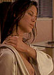Rhona Mitra naked pics - open robe in front of mirror