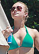 Hayden Panettiere in green bikini on the beach pics