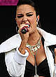 Tulisa Contostavlos shows cleavage on the stage pics