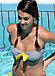 Jessica Alba swimming in gray bikini pics