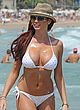 Amy Childs in white star print bikini    pics