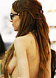 Lindsay Lohan paparazzi side boob shots pics