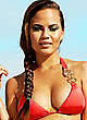 Chrissy Teigen posing in bikinies photoshoot pics