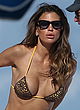 Claudia Galanti nipslip in tiny brown bikini pics