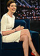 Anne Hathaway shows her legs at late night pics