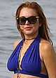Lindsay Lohan wearing in bikini on a beach pics