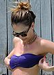 Jessica Alba showing pokies in tube bikini pics