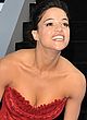 Michelle Rodriguez busty in red strapless dress pics