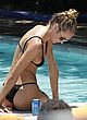 Candice Swanepoel black bikini pool candids pics