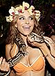 Maria Menounos kissing a snake in bikini top pics