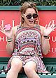 Hilary Duff upskirt in colorful mini dress pics