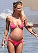 Michelle Hunziker pregnant in bikini on a beach pics