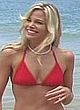 Brooke Burns naked pics - red bikini on the beach