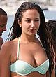 Tulisa Contostavlos busting out of her blue bikini pics