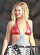 Beyonce Knowles in red bikini on a yacht pics