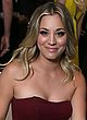 Kaley Cuoco busty in a red strapless dress pics